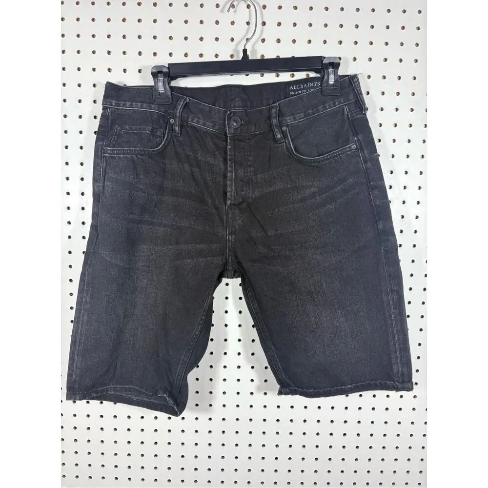 Allsaints mens switch denim shorts size 33